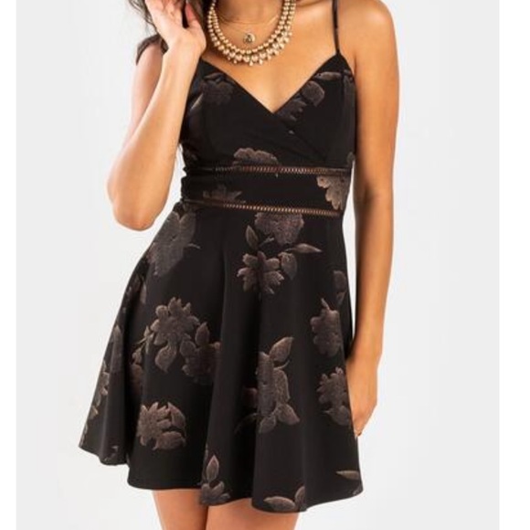 Grettah Gold Foil Mini Dress - Picture 2 of 5